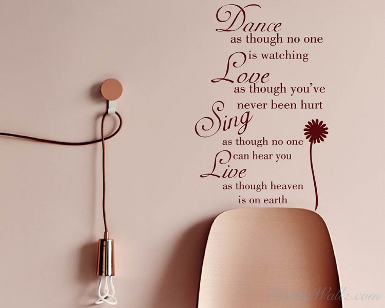 Dance Love Sing Live Quote Wall Stickers Home Lettering Quote Wall Decal